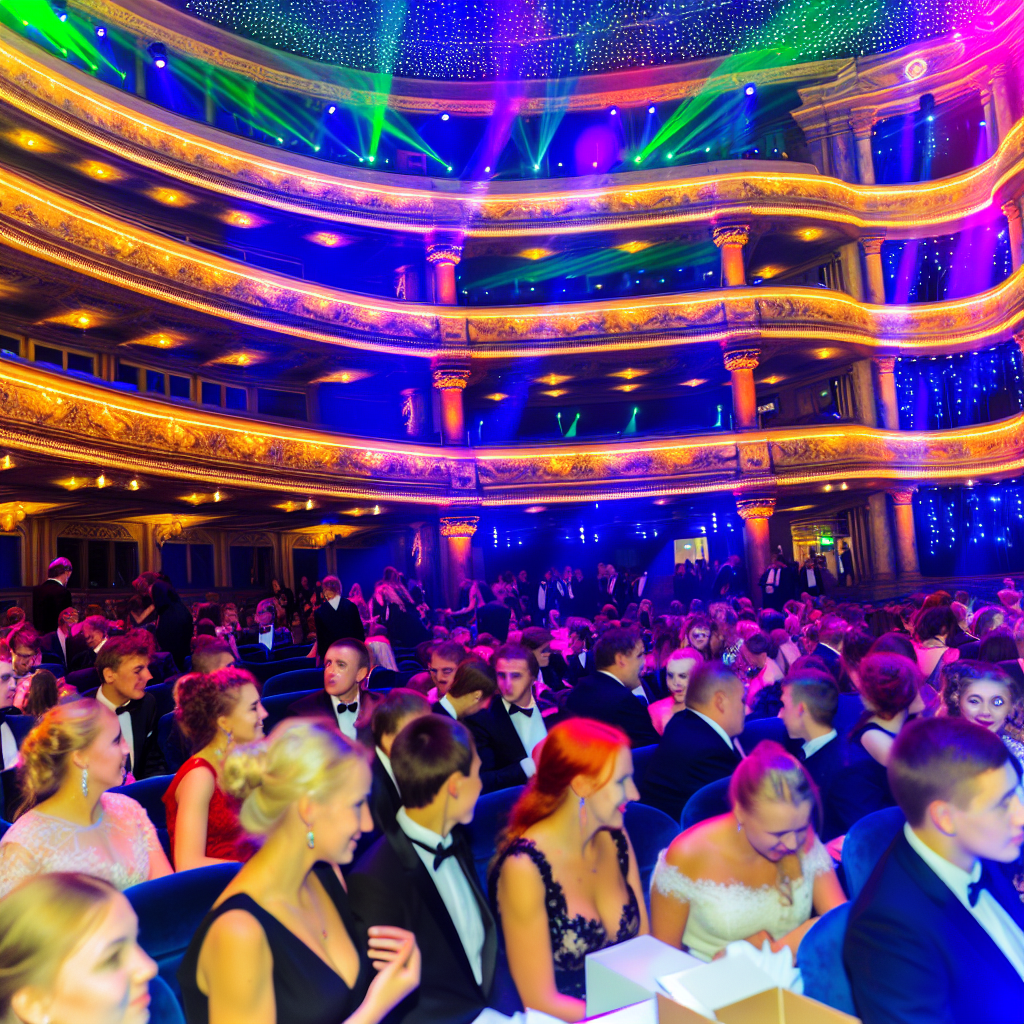 A vibrant, illuminated Isaac Theatre Royal bustlin